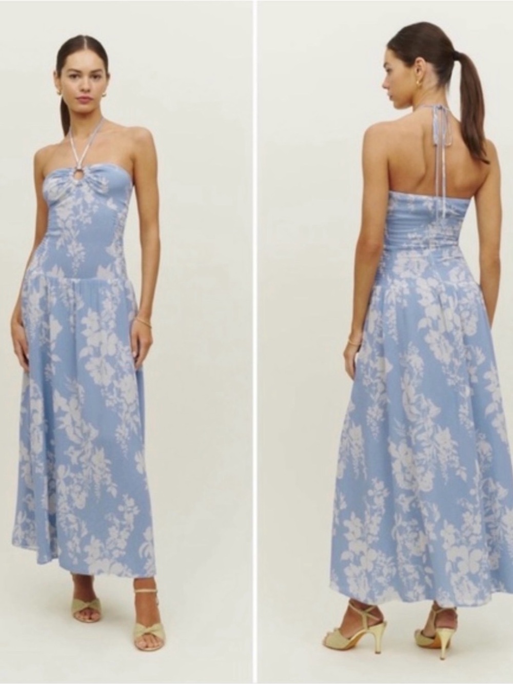 Reformation Eleni Blue Floral Dress - Wedding Guest - 10